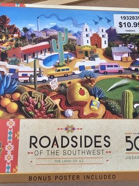 Roadsides of the Southwest 500-Piece Jigsaw Puzzle - Vibrant Multi-Color